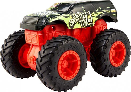 Hot Wheels Monstertruck Bash-ups Splatter Me Zwart 12 Cm
