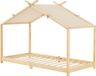 en.casa Kinderbed Brome huisbed 90x200 cm houtkleurig en beige