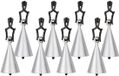 Home & Styling Tafelkleedgewichtjes kegels - 8x - Lichtgrijs - 7 cm