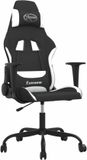 vidaXL Gamestoel stof zwart en wit