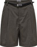 ONLY Onlgaria Life Hw Belt Check Shorts Tlr Dames Geruit Loose Fit Casual Grijs