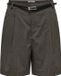ONLY Onlgaria Life Hw Belt Check Shorts Tlr Dames Geruit Loose Fit Casual Grijs