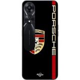 Oppo Etui PORSCHE logo rood en goud zwarte achtergrond Maniacase