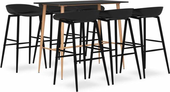 vidaXL 7-delige Barset Zwart