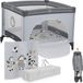 Lionelo Bonnie Babybox & Kinderbox 0-36 Maanden – Opvouwbare Speelbox met T25 Schuimmatras, Zijdeur met Ritssluiting, Mesh Zijkanten, Wielen met Rem en Draagtas – Tot 15 kg