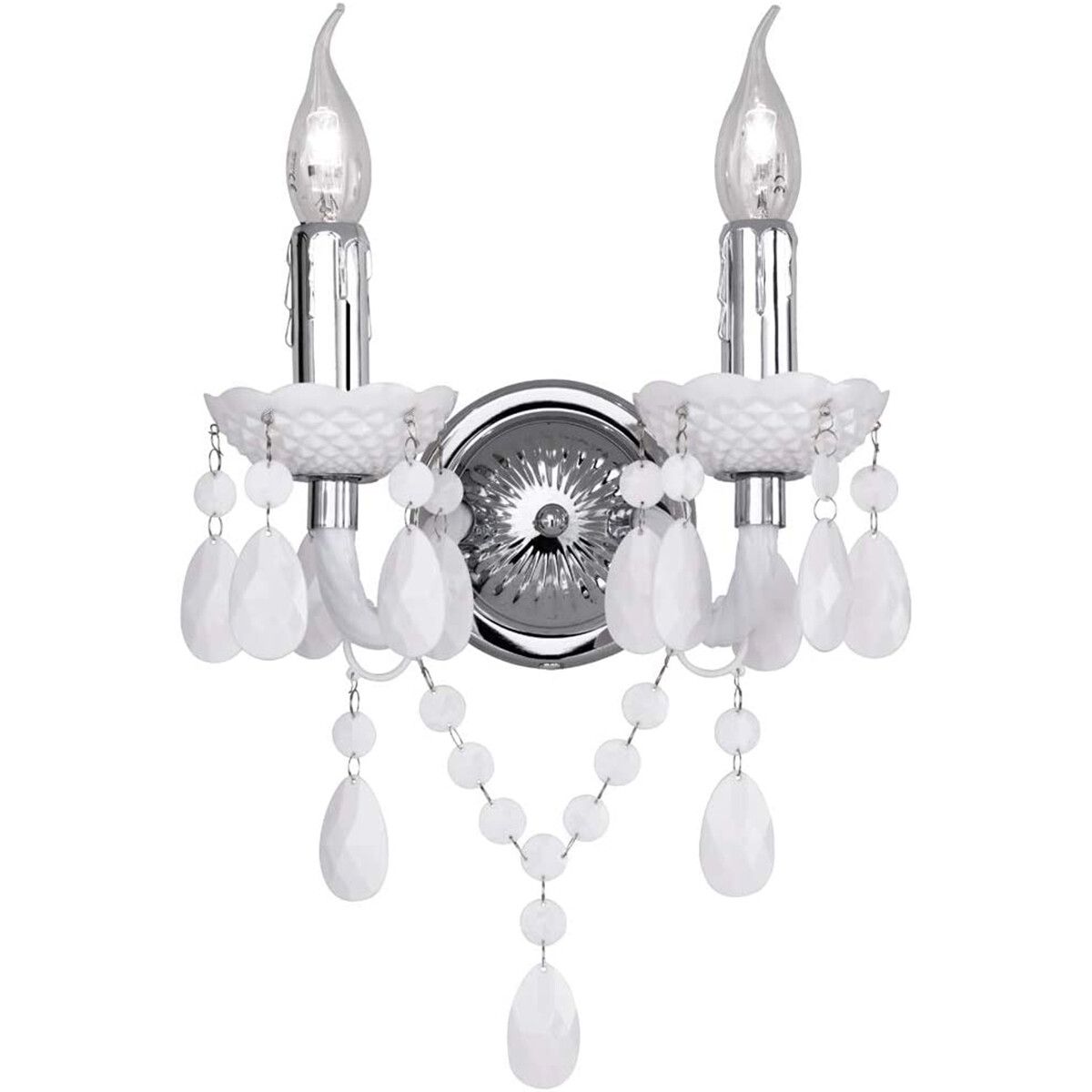 BES LED Trion Lucy Wandlamp - E14 - Rond - Wit - Aluminium