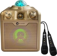 N-Gear Disco Star 710 Gold - Draadloze Karaoke Bluetooth Speaker - Sterrenprojector - 2 Microfoons