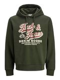JACK & JONES Jjelogo Sweatshirt Hood 2 Kraag 25/26 Noos Jjelogo Noos 2 Kragen Hoodie 25/26 Heren (Set van 1), Draagtas, XL