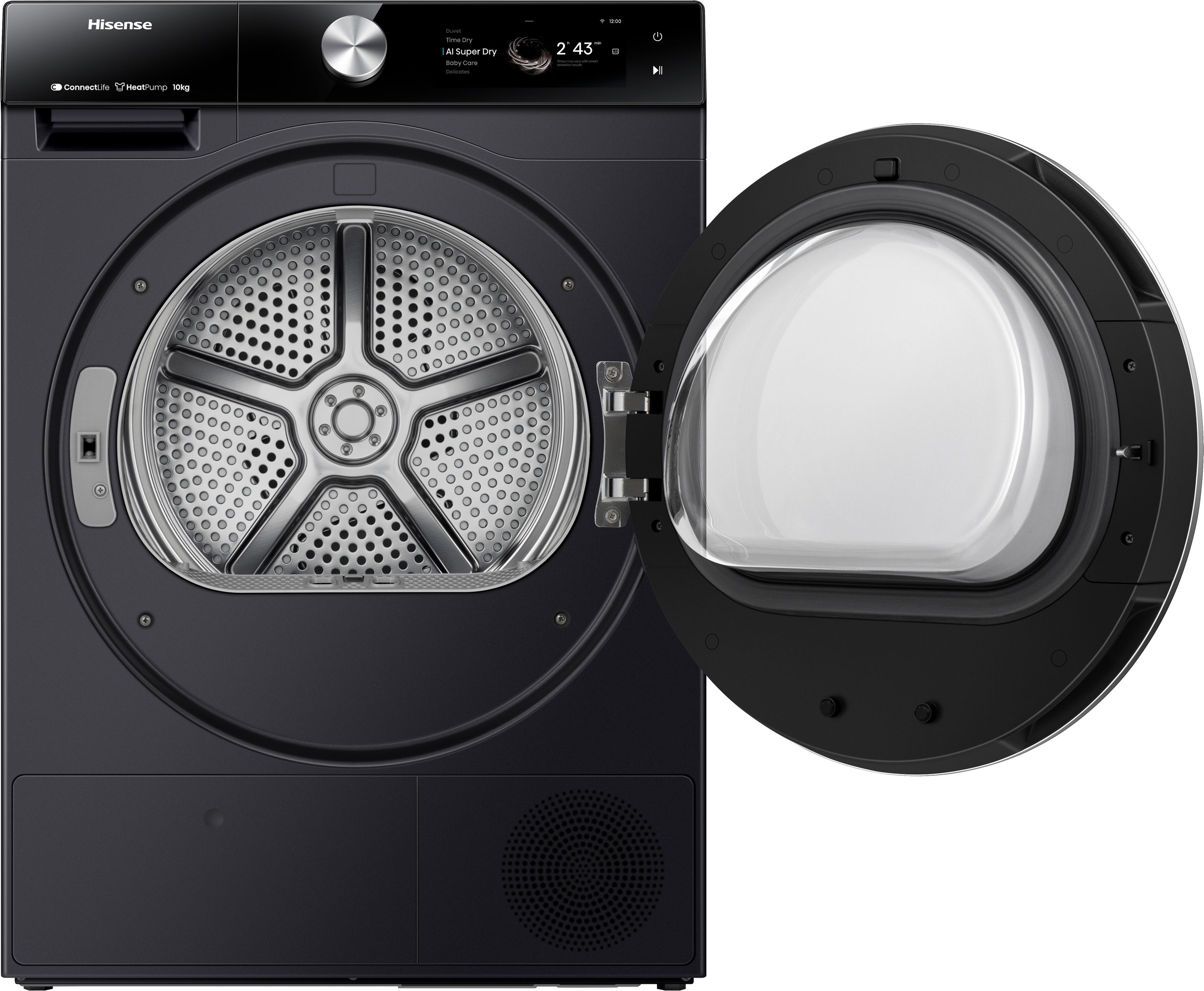 Hisense DH7S107BB - 10 kg Heat Pump Dryer - A+++ - Black