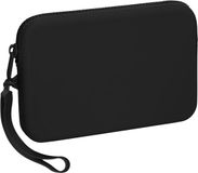 kwmobile Housse de téléphone en silicone souple – Pochette de téléphone 18 x 12 x 2,5 cm – Pochette en silicone avec fermeture éclair noir – Pochette de maquillage Housse de protection