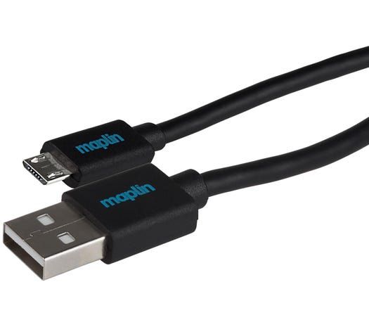 Maplin USB-A naar Micro USB-B Kabel 0,75m Zwart