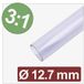 Quadrios 25CA645 Gaine thermorétractable avec adhésif transparent 12,7 mm 4,2 mm Taux de rétreint:3:1 Marchandise vendue au mètre