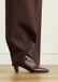 Manfield - Dames - Burgundy leren enkellaarsjes met hak - Maat 40