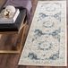 SAFAVIEH Evoke Collection EVK220C Oosters medaillon, geen uitval, voor woonkamer, entree, foyer, hal, slaapkamer, 70 x 20 cm, ivoorkleurig/blauw