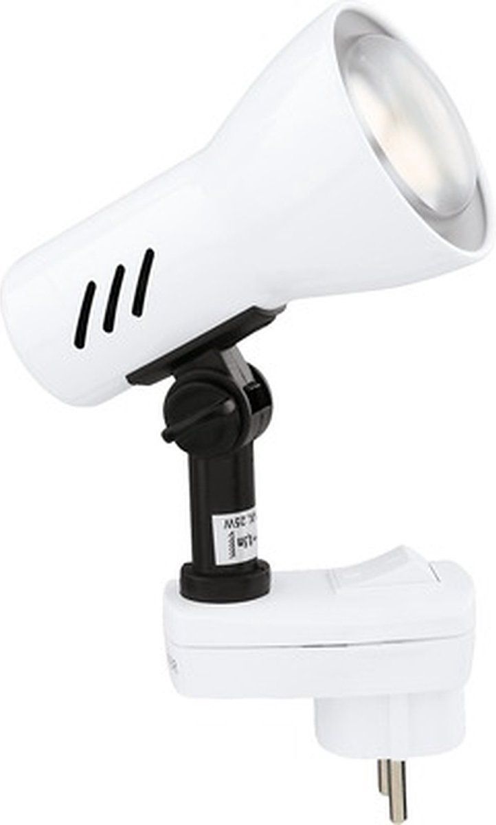 Briloner Stekkerspot met schakelaar wit metaal E14 25W 2022