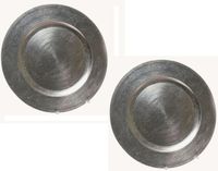 G. Wurm Assiette - Set de 2x pièces - argent - D33 cm - rond - plastique