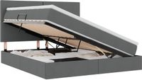 vidaXL LED Opbergbed met Matras Donkergrijs 180 x 200 cm Stof