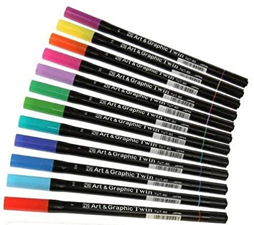Art & Graphic Twin Kuretake Art & Graphic Twin TUT-80/12VBR Kleurenset