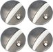 AMIG Deurstopper/deurbuffer - 4x - D45mm - inclusief schroeven - geborsteld nikkel