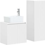 vidaXL Badkamermeubelset 2 st Wit 33 x 34,5 x 100 cm Bewerkt hout
