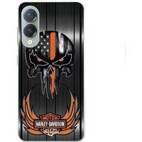 Harley Davidson Coque Pour Samsung Galaxy S25 Edge tête de mort fond gris