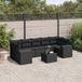 Maison Exclusive - Ensemble de jardin, 8 pièces, avec coussins, noir, en polyrotin
