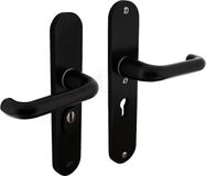Intersteel Veiligheidsbeslag SKG3 kruk/kruk profielcilinder 55 mm met kerntrekbeveiliging aluminium zwart