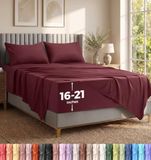 Utopia Bedding Queensize lakenset - Zachte microvezel 4-delige luxe lakens met diepe zakken - geborduurde kussenslopen - hoeslaken in zijvak - plat laken (rood bordeaux)