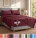 Utopia Bedding Queensize lakenset - Zachte microvezel 4-delige luxe lakens met diepe zakken - geborduurde kussenslopen - hoeslaken in zijvak - plat laken (rood bordeaux)