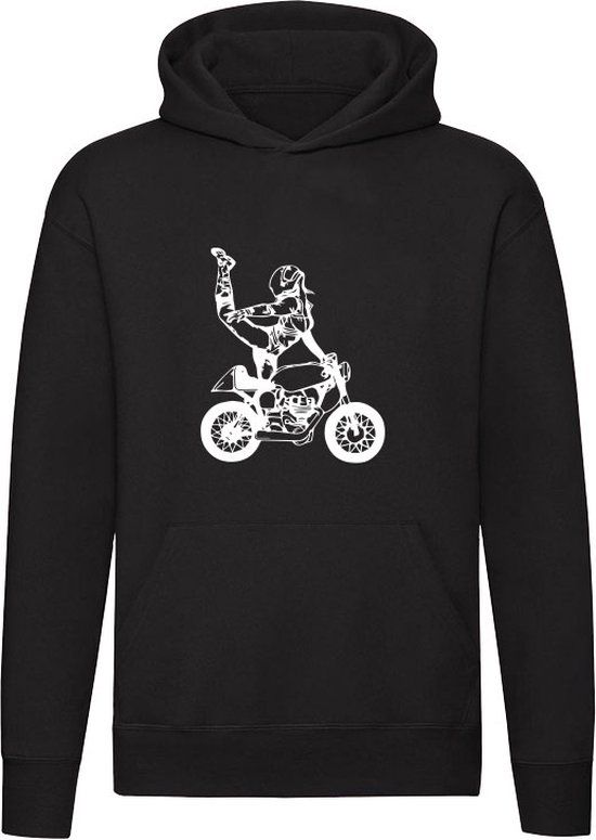 Motor Hoodie - Zwart - Unisex - XL - Katoen