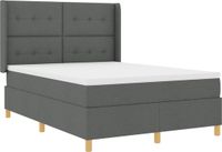vidaXL Boxspringbed met LED-stripverlichting Grijs 140 x 200 cm Stof