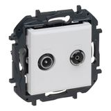 LEGRAND TV-R/SAT-stopcontact voor inbouwinstallatie, serie Niloé Step, wit, 398318B