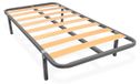 Grille de lit en métal, avec pieds, tube d'acier de 30x30 mm, couleur grise, dimensions 105x180 cm