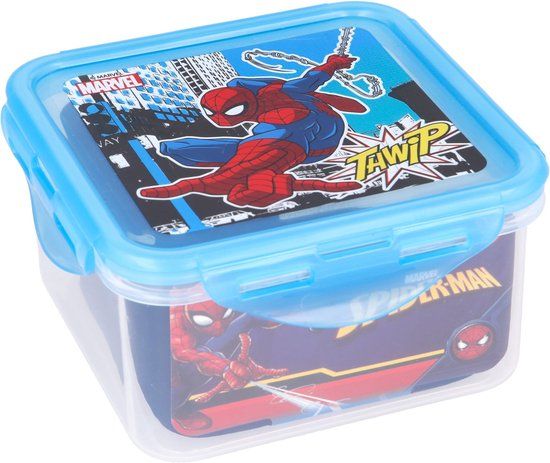 4KidsOnly Spiderman Vierkant bakje 730 ml