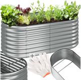 Tectake Verhoogde Plantenbak Flormma - 160 x 80 x 60 cm - Verzinkt Staal