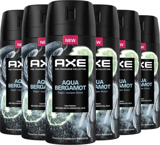 AXE Deodorant Aqua Bergamot - 6 x 150 ml - Voordeelverpakking