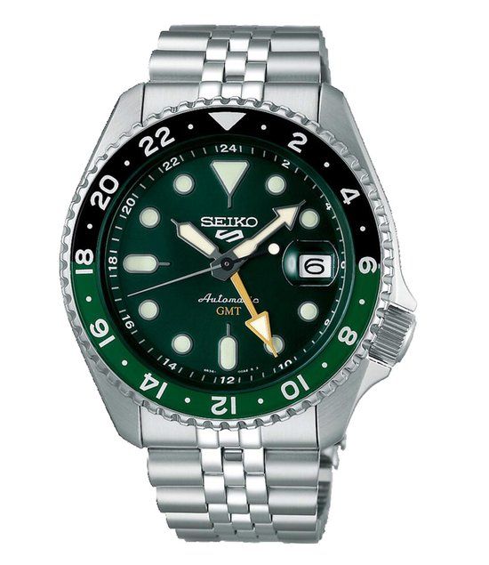 Seiko 5 Sports SKX GMT SSK035K1 Heren Horloge - Groen - Zilverkleurig