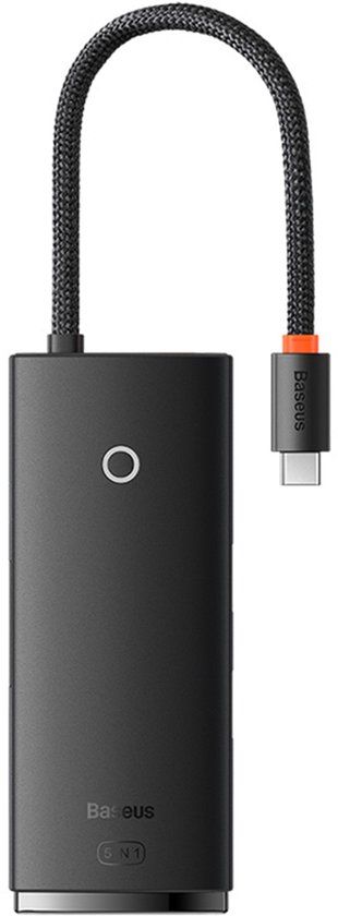 Baseus Lite 5-in-1 USB-C Hub - 4K HD - 100 Watt opladen - Docking station - Zwart