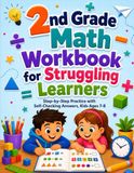 2nd Grade Math Workbook for Struggling Learners: Step-by-Step Practice with Self-Checking Answers, Kids Ages 7-8