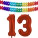 Folat Verjaardag Leeftijd folieballon - 13 jaar - rood - 86 cm