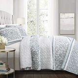 Lush Decor Nisha 3 Delige Quilt Set, Koning, Blauw
