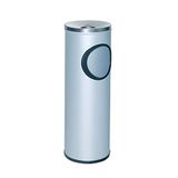 OFITURIA® Asbak staande en wandafvalemmer voor buiten, metallic, 24 liter, kleur zilver, deksel van roestvrij staal