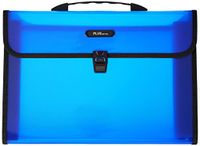 Plus Office 180216 aktetas met 2 vakken voor A4, transparant blauw