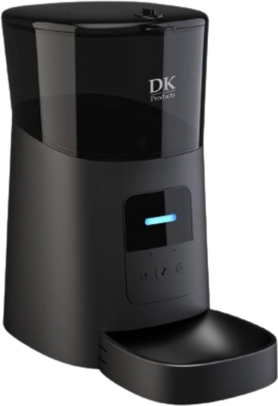 DKProducts Automatische Voerbak Zwart - Voerautomaat Met App - Smartphone Besturing - Voerinhoud 6 Liter - Voor Katten- en Hondenvoer - Droogvoer - Voedingsschema - WiFi zwart