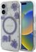 Guess Resin Flowers - iPhone 16 Hoesje - MagSafe - Fiolet - Glitter - Bloemen