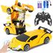 Télécommande voiture robot transformable - 2.4GHz - 360 degrés - Jaune