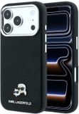 Karl Lagerfeld - Grained Leather KC Heads MagSafe (KLHMP18X6PSKCHLK) - iPhone 18 Pro Max / iPhone 17 Pro Max - Noir