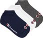 Champion 6 paar sneakersokken maat 39-42 navy/grey/nightshadow b katoen/polyester/elastaan unisex