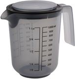 APS Maatbeker - Maatkan met Afdekdeksel - Vaatwasserbestendig - Grijs - Ø 12,5 cm - 1 Liter