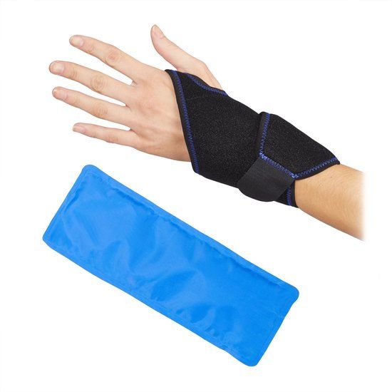 Relaxdays Hot Cold Pack Hand - Gewrichtspijn - Gel Kompres - Zwart/Blauw